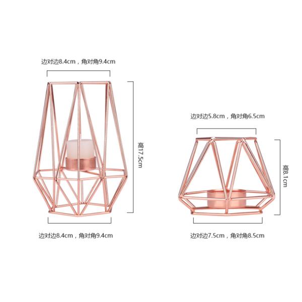 Simple Iron geometric Candle Holder Wedding Home Gem Candle stand Craft