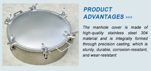 Check Material DN500 Stainless Steel Quick-open Manhole Cover for Tank Truck Fluoro Rubber Seal Material