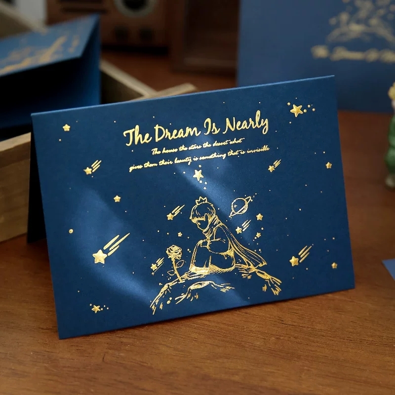 Luxury Hot Stamping Greeting Card Sets With Envelopes And Sealing Stickers