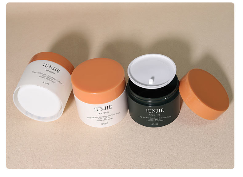 Luxury White Plastic Cosmetic Jars 200g 250g 300g Body Scrub Double Wall Plastic Jars