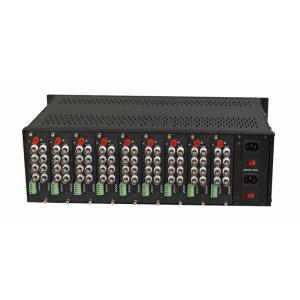 3U Video Media Converter Rack Chassis Dual Power Supply For Video Fiber Converter Modules
