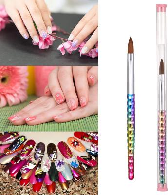 100% Kolinsky Rainbow Acrylic Nail Art Brush Styling Tool #8 10 12 14 16 18 20