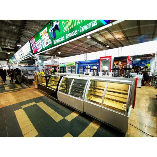 Curved Front Face Refrigerated Display Cabinet Air Cooled Cake Fresh Keeping