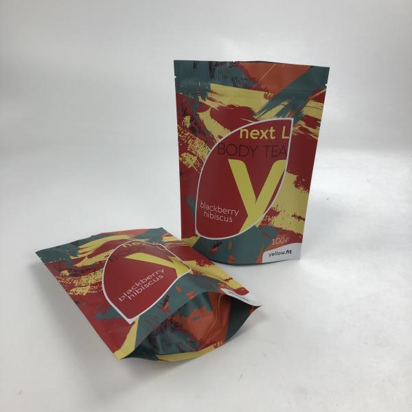 Customized food grade printed stand up aluminum foil powder packaging bag plastic mylar zipper doypack