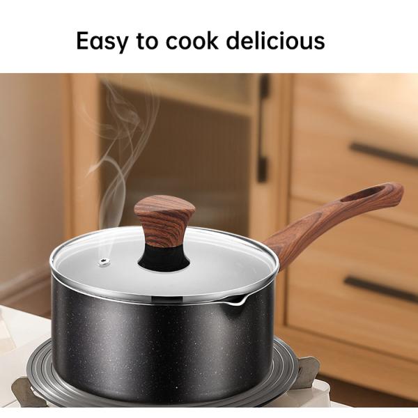 2 выборов цвета Cookware стеклянной крышки алюминия лоток соуса ручки не с ручкой