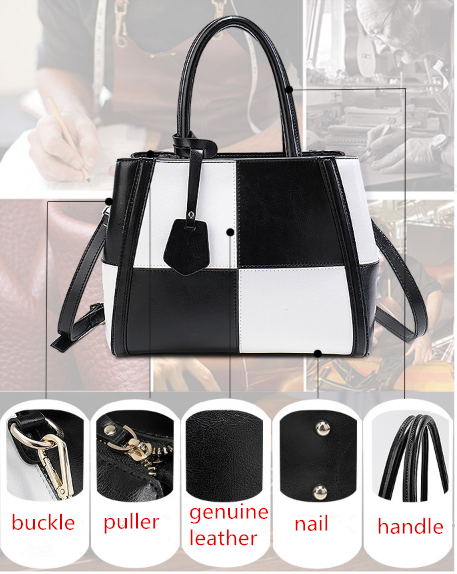 Famous Brand Contrast Color Grid Platinum Bag , Women ' S Over Shoulder Handbags