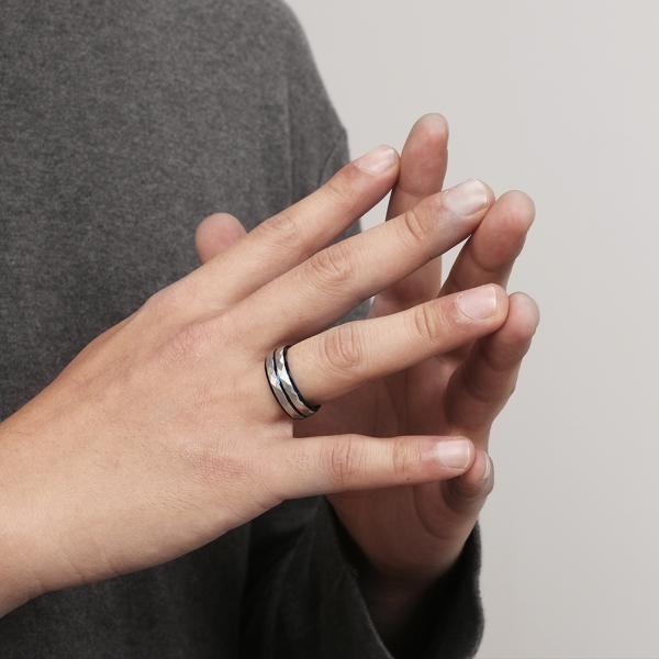 Punk Line Stainless Steel Ring Personality Fidget Spinner Rings For Women Men