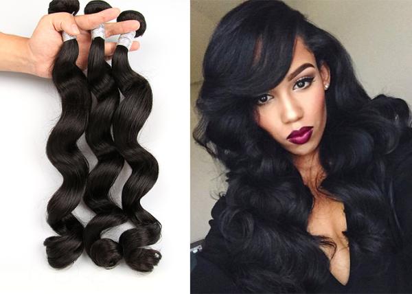 Brazilian Straight Hair Weave Bundles / 100% Virgin Human Hair Extensions Non-Remy