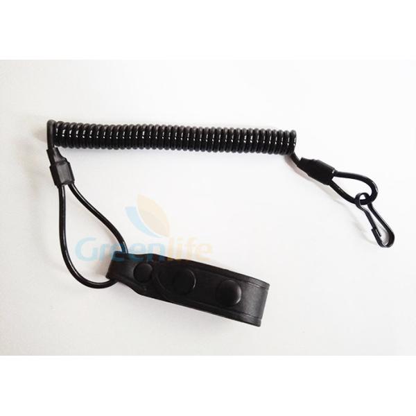 Leather Belt Loop Tactical Pistol Lanyard Coiled Customized Full Extension