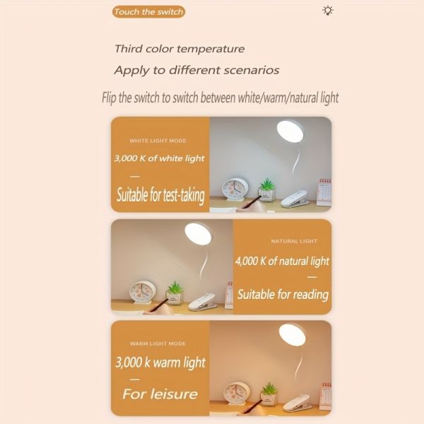 LED Plug Small Portable Light USB Intelligent 800mA Table Lamp Anti-glare Flexible Hose Learning Light for Bedroom