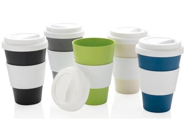 Green Biodegradable Coffee Cup 401ml - 500ml Bamboo Fibre Coffee Mug With Lid