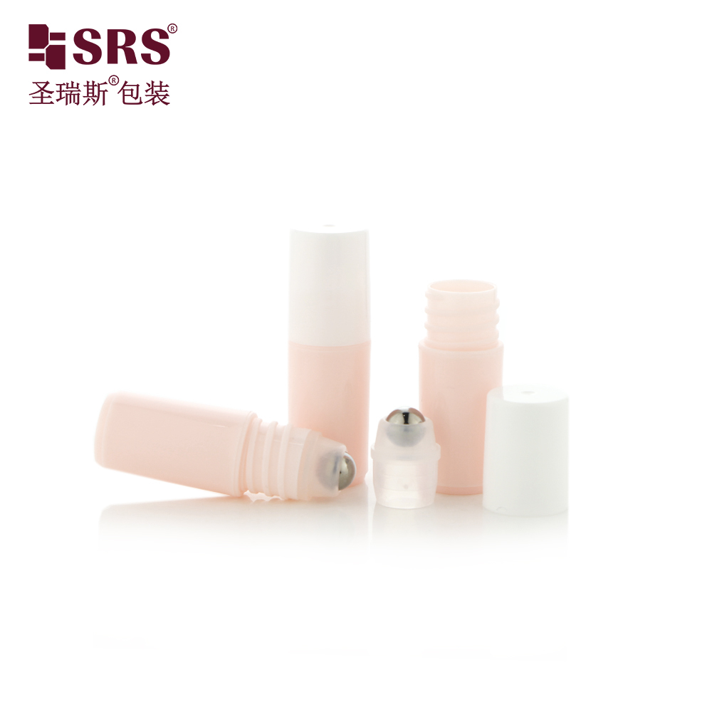Portable 3ml Refillable Plastic Roller Bottle, Empty Roll‑on Vial With Plastic Cover & Steel Ball