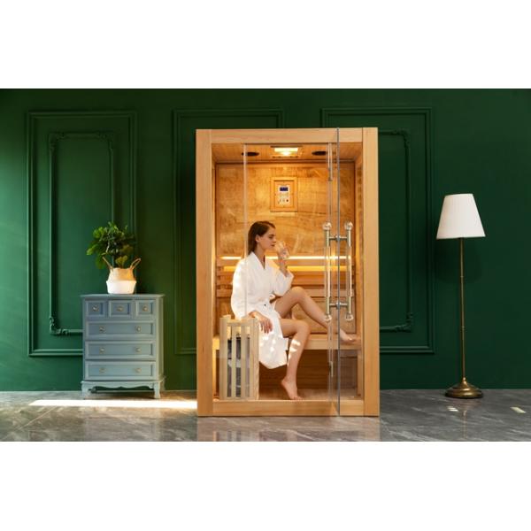 Commercial Redwood Cedar Steam Sauna Room 1 Person