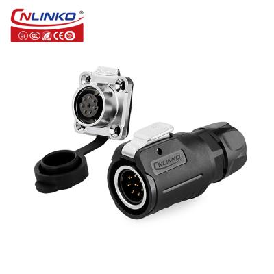 Cnlinko M16 PBT Plastic and Metal 16AWG Waterproof Power Connector 8 Pin Plug Socket