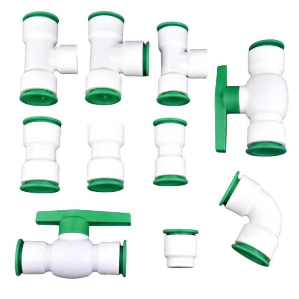 PPR Fittings Water Supply Customized Support ODM Round Head Casting Quick Connector for Pipe Plug Connection Water