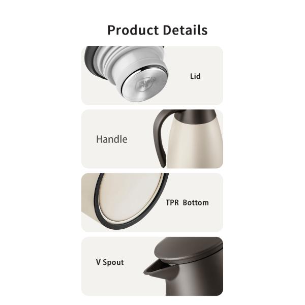 Customized Stainless Steel Vacuum Insulated Hot Water Tank Portable Coffee Pot for Adults