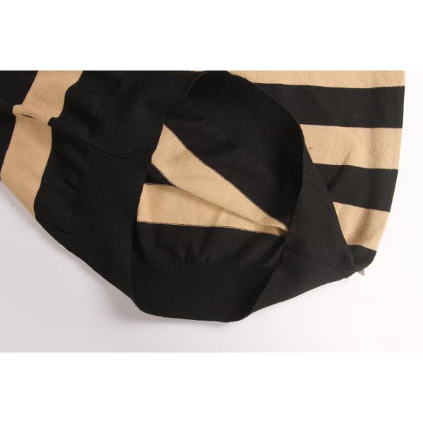 Polyester Womens Striped Long Sleeve Sweater For Autumn