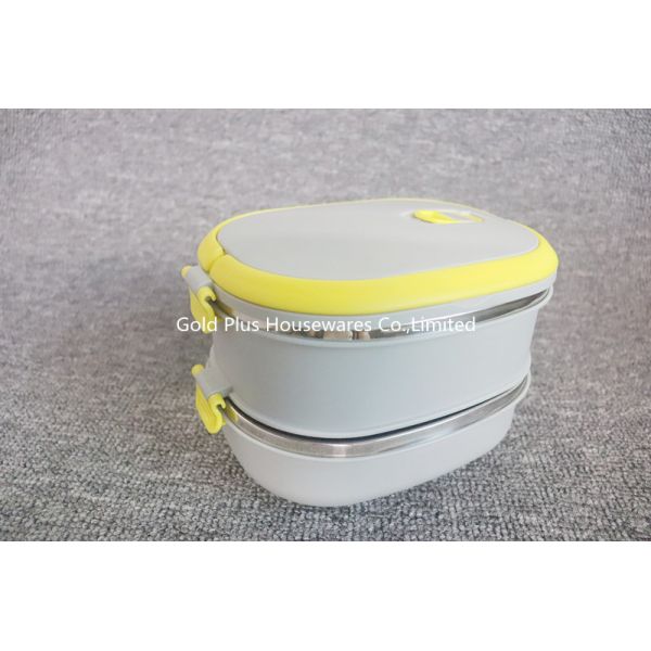 2 Layer PP Stainless Steel Bento Lunch Box BPA Free For Adult