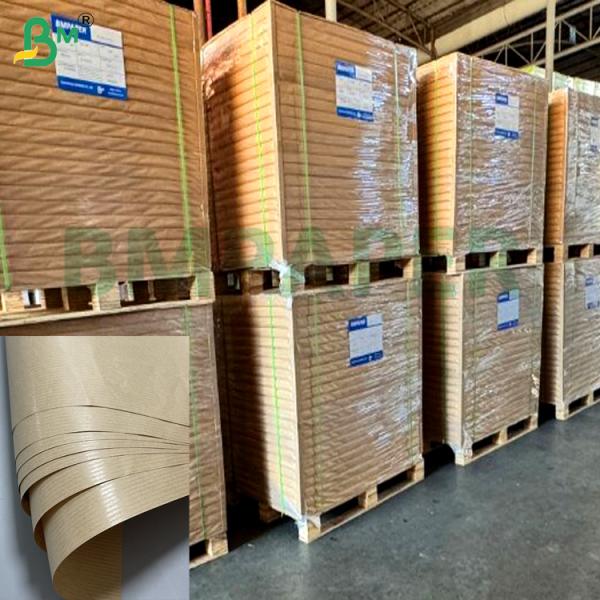 50gsm 60gsm 70gsm Lightweight Tear-Resistant Brown Striped Kraft Paper One Side Gloss Excellent For Flower Packaging Bread Packaging 50gm 60gm 70gm Papel Kraft de color marrón rayado ligero resistente a las lágrimas Brillo de un lado Excelente para el embalaje de flores Embalaje de pan