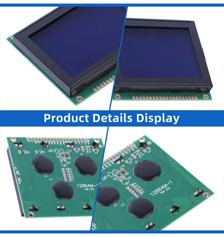 Blue Film LCM12864M-1 WiStar Graphic LCD Display Screen 20P STN 6800 Parallel Controller ST7920