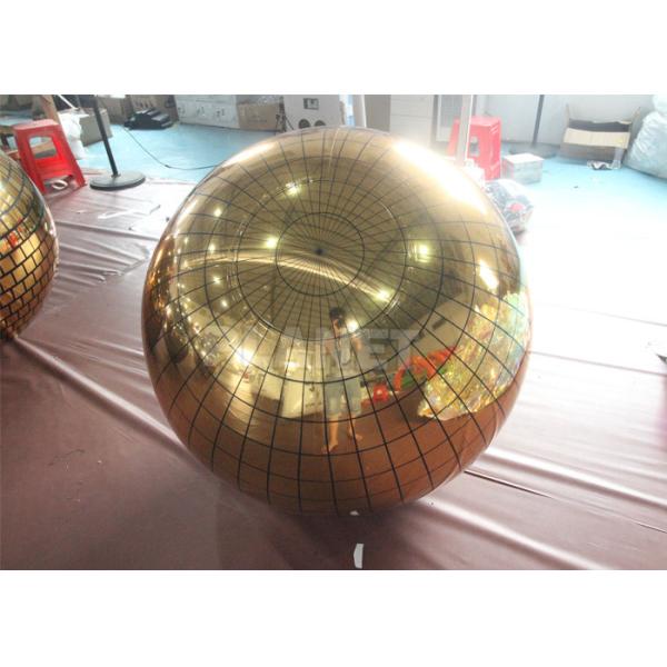 Gold Disco Mirror Ball Advertising Inflatable Mirror Balloon Reflective Inflatable Disco Sphere For Party