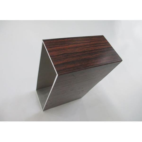 Recyclable Aluminium Tube Profiles , Anodized Aluminum Tubing Walnut Wood Grain