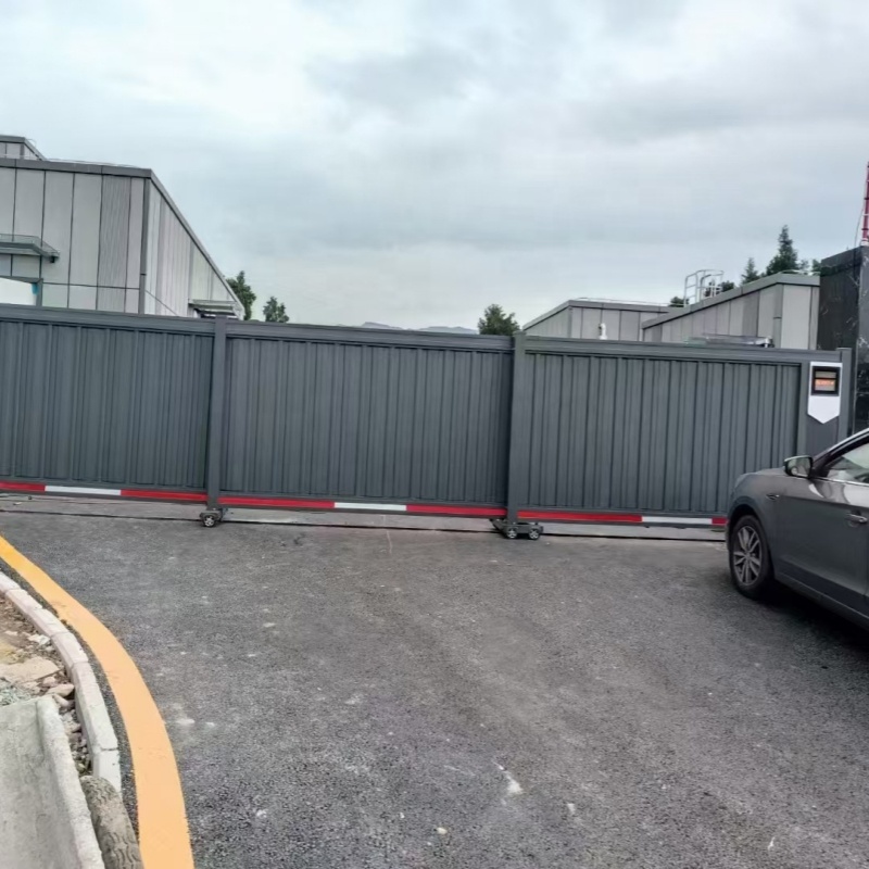Modern Auto Aluminum Security Gate Commercial Outside Sliding Entrance Main Door Motorized Telescopic Outdoor Factory Gate