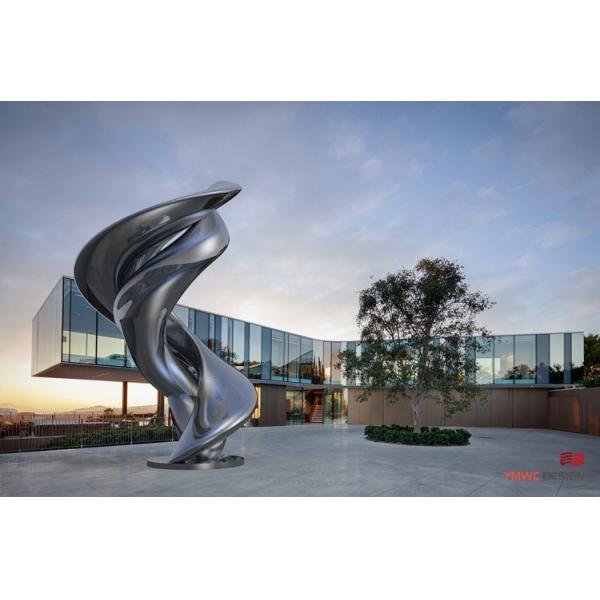 Commercial Square Metal Sculpture Polishing Mirror Design with Custom Print Method