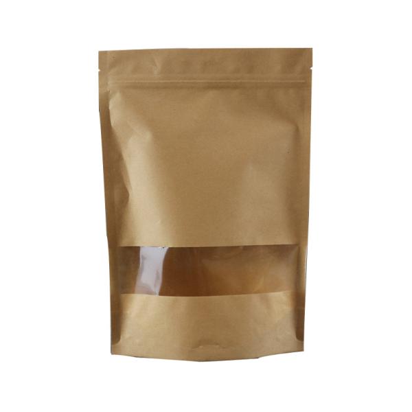 KRAFT PAPER BAG WHOLESALE Kraft standing zipper bag transparent window