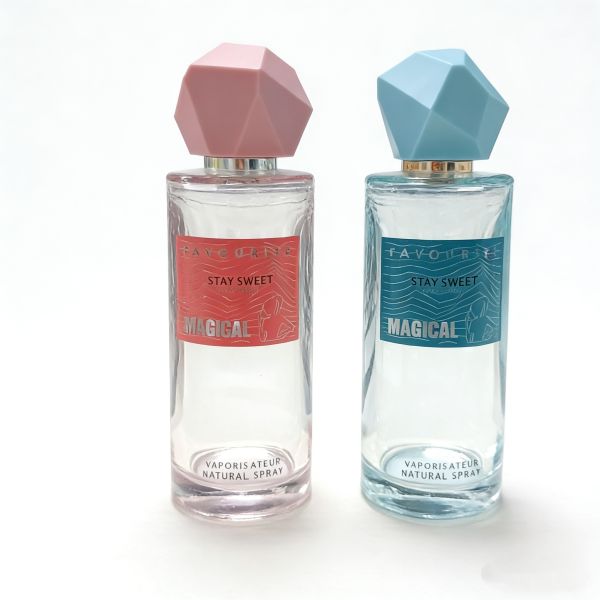 Empty 50ml & 100ml Perfume Bottle Set, Luxury Glass Fragrance Container with Atomizer Spray Pump, Matte/Glossy Finish