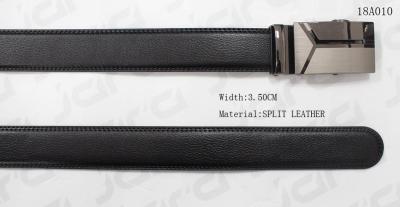 Embossed Logo Black Automatic Buckle Belt For Mens Gun Metal Buckle Available