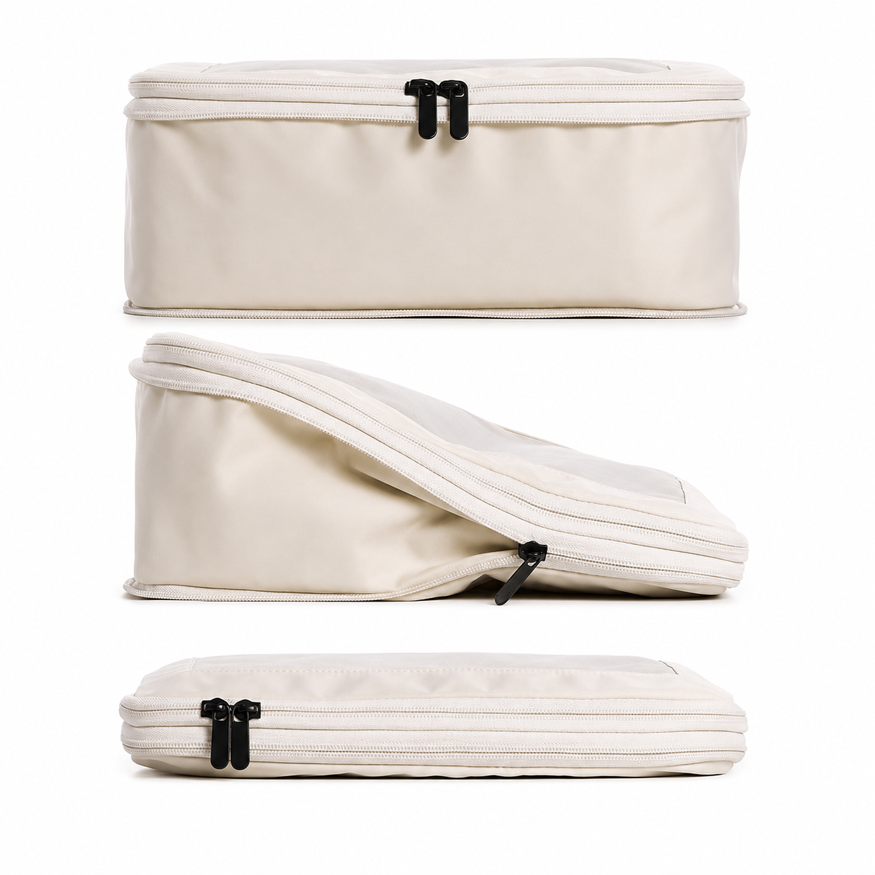 Compression Packing Cubes for Travel, 6-Piece Luggage Organizer Set with Expandable Storage Bags, Space Saving Travel Packing Cubes for Suitcases, Beige
