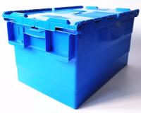Récipient d'entreposage en plastique bleu de Grey Green 60L avec le couvercle