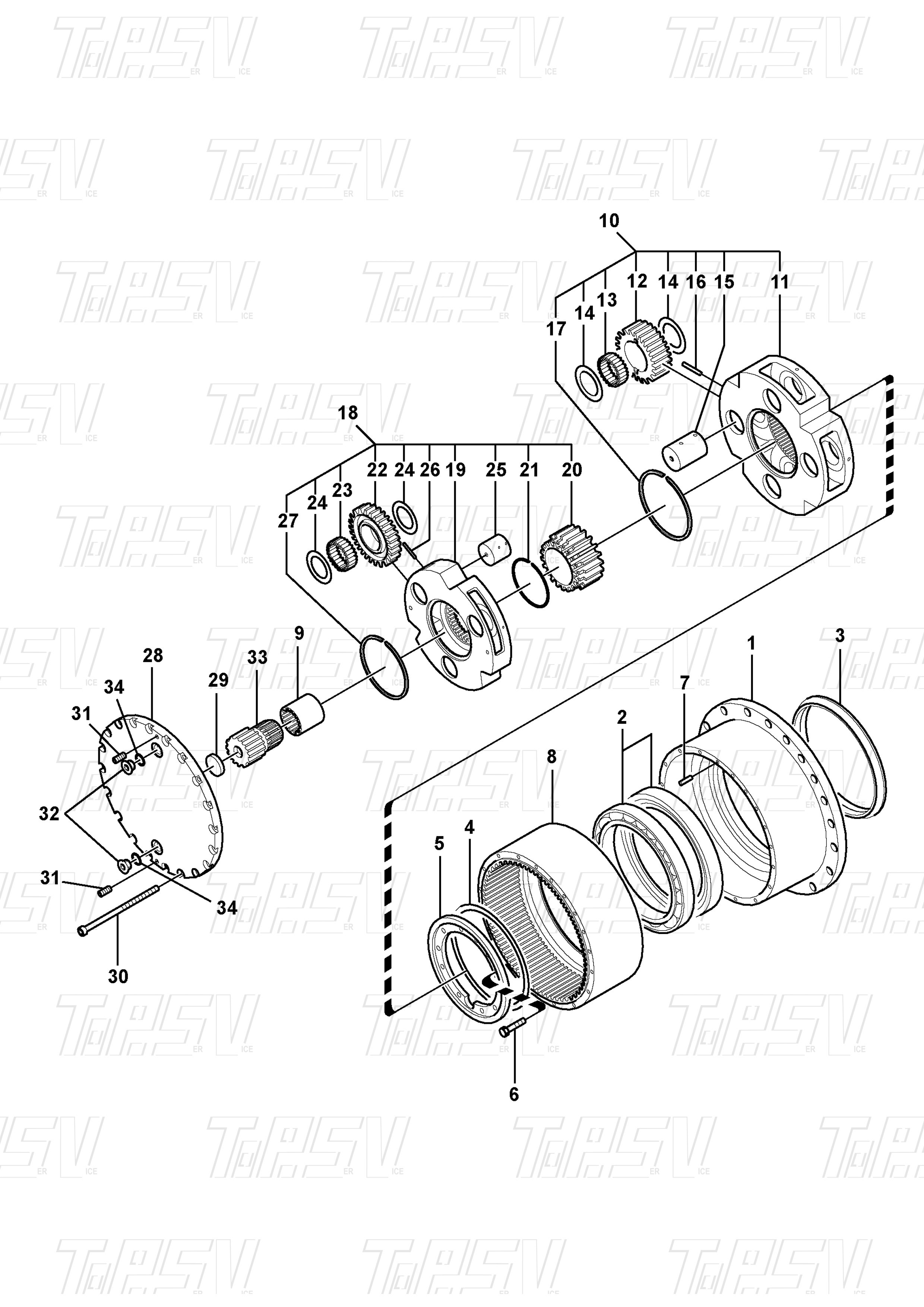 VOE14528727 Планетарное оборудование 43T EC210B