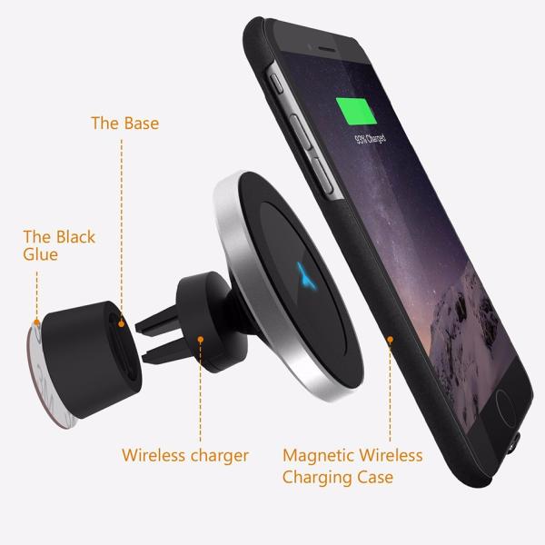 Baseus Qi Wireless Car Charger Magnetic Mount For Iphone Samsung Mobiles Phones