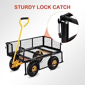 Outdoor Garden Heavy Duty Utility Portable Large Capacity Camping Collapsible Wagon Cart With All-Terrain Wheels