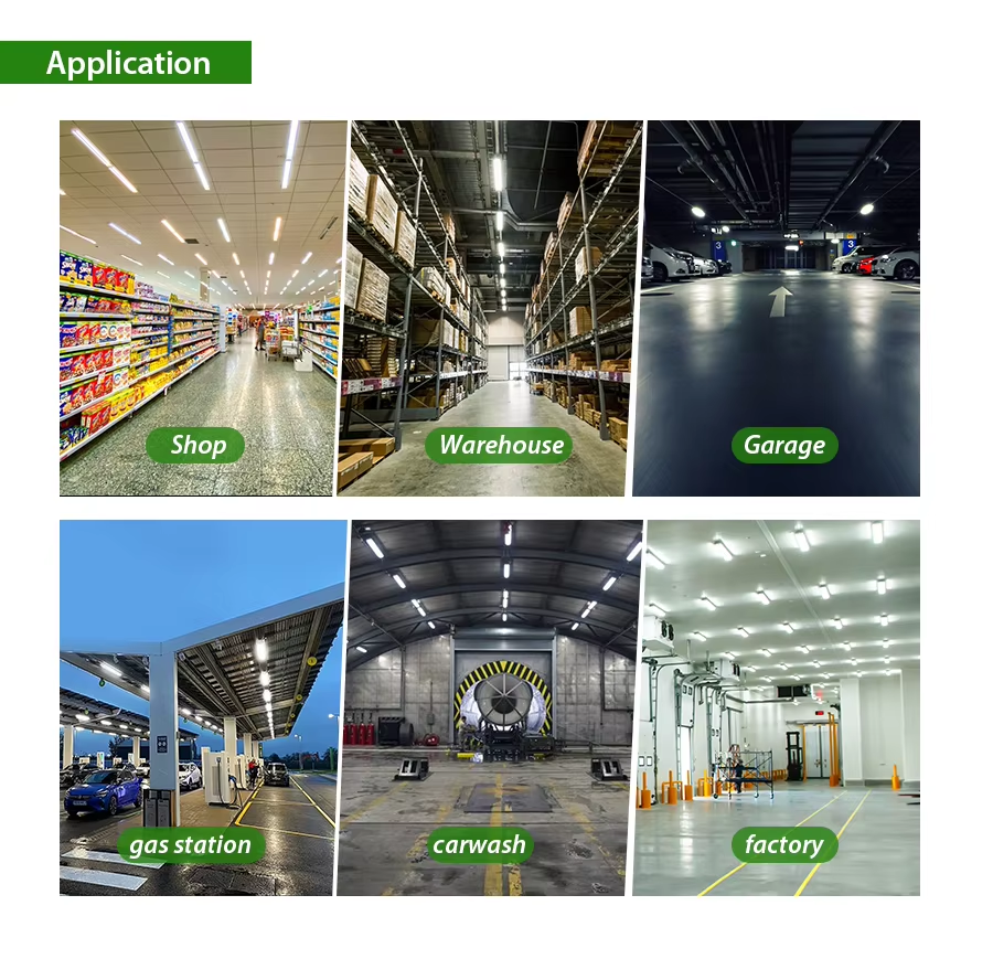 Three-Proof Light Adjustable Power and Color Temperature  Factory, Garage, and Warehouse Lighting