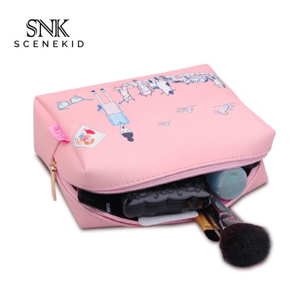 L19.5*D8*H13 Cm Red Cartoon Printed PU Cosmetic Bag