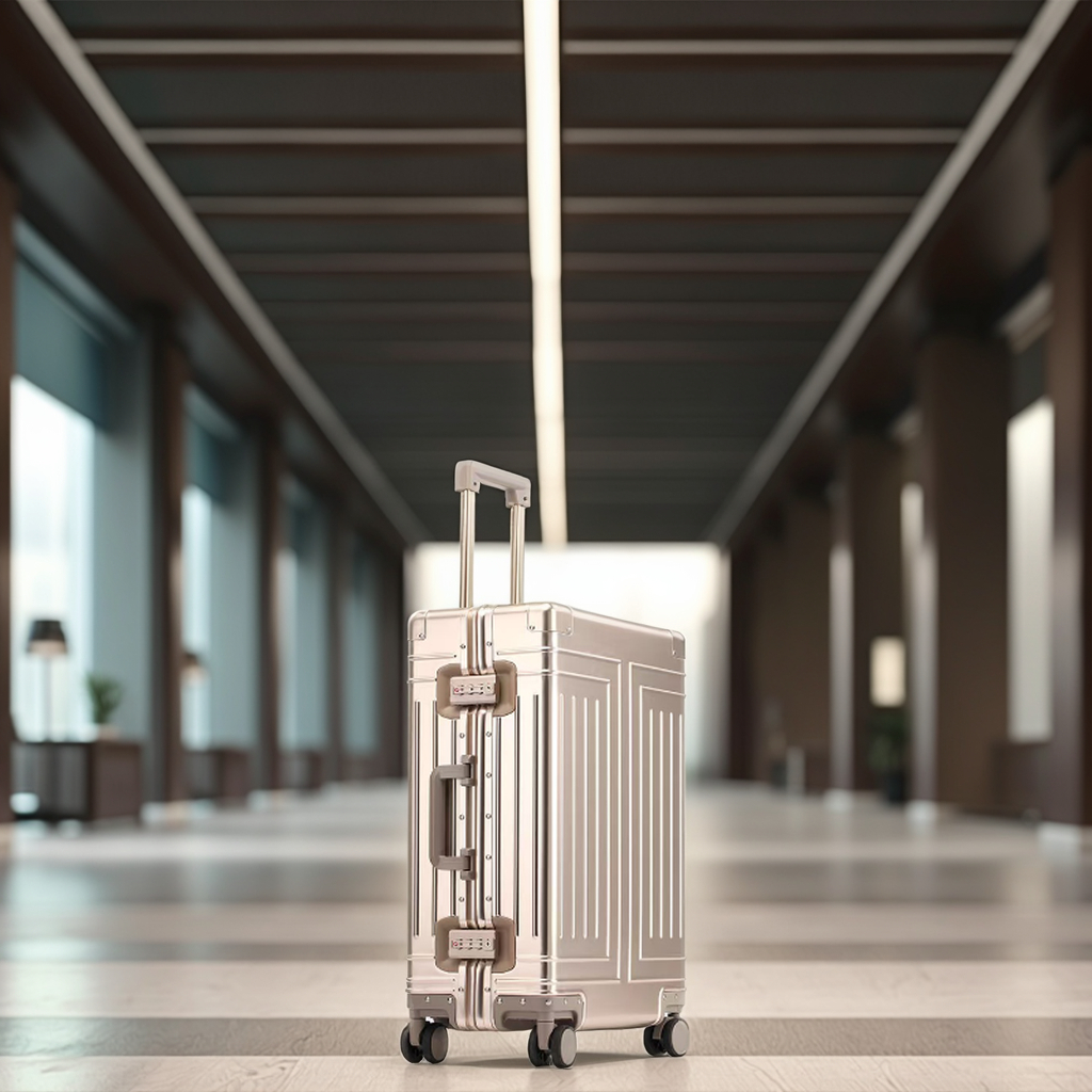 Soft Handle Four Wheel Suitcase Luxury 360 Degree Rotating Carry On Luggage Tsa Lock