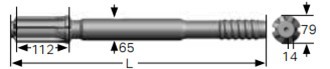 Tamrock HL1000 GT60 Twiz60 670mm Shank Adapters For Tunneling Applications