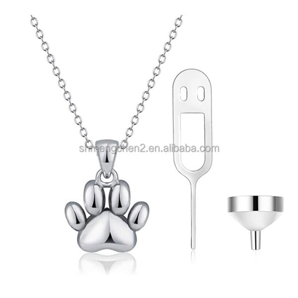 Gift 925 Sterling Silver Paw Cremation Pendant Cremation Jewelry