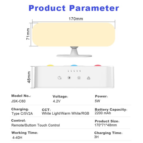 Modern Rechargeable RGB Up Down LED Wall Lamps 200LM Indoor Sconces Interior Bracket Lights Home Indoor Accent Lighting