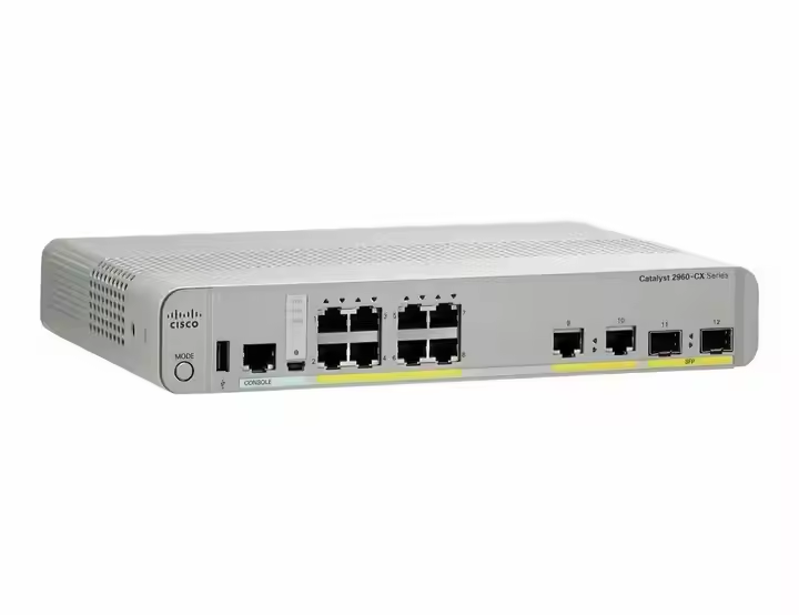 Original Cisco WS-C2960CX-8TC-L 8 Port 10/100/1000Mbps Stackable Smart Network Switch