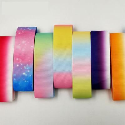 50 yards / piece Gift Packing Materials Gradient Effect Polyester Satin Ribbon