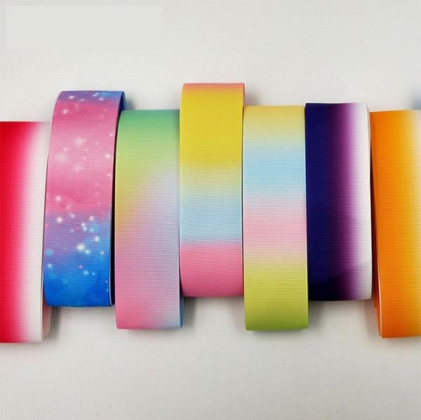 50 yards / piece Gift Packing Materials Gradient Effect Polyester Satin Ribbon
