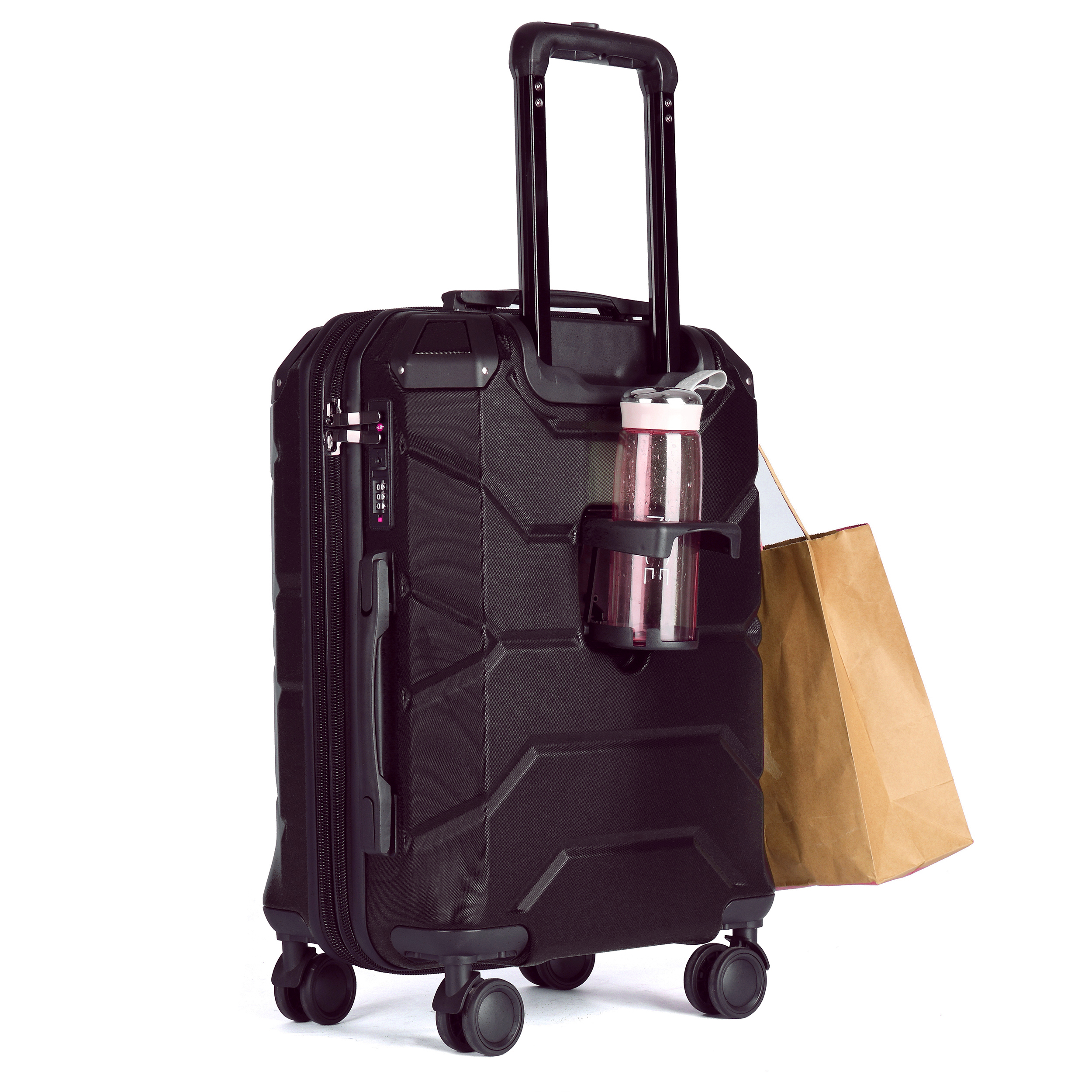 20 24 28 Inch Double-Layer Explosion-Proof Zipper Trolley Luggage Set Outdoor Suitable with Hook Bottom Handle Mainly Made PP PC