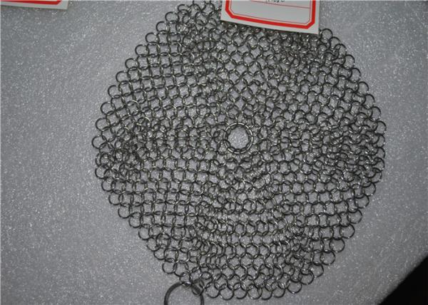 Kitchen Cleaning Chainmail Scrubber For Cast Iron Cookware , Stainless Steel 316