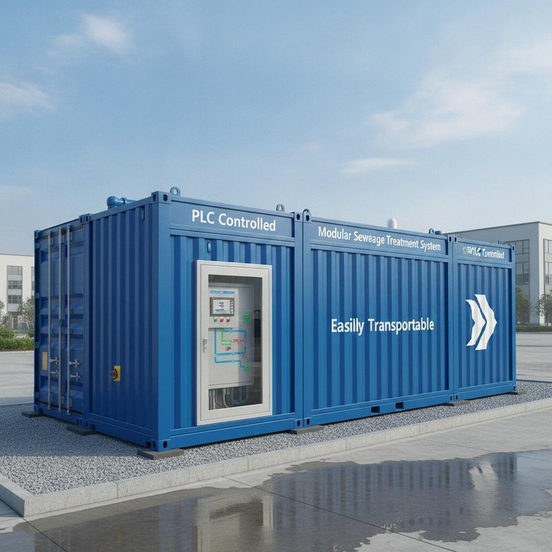 Containerized Sewage Treatment Plant Easily Transportable with Compact 39.97m²