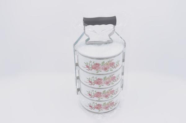 0.212cbm Folding Stainless Steel Lunch Box With Side Clips Carrier