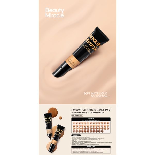 Wholesale Custom Skin Tint Foundation Color Changing Makeup Full Coverage Liquid Foundation Makeup Waterproof and Matte